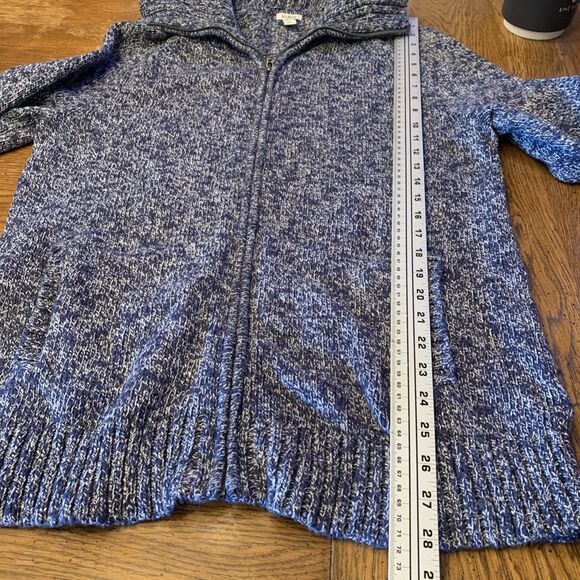 LL Bean Women's Sz XL Full Zip Cardigan Sweater Navy Preppy Old Money Classic - Picture 9 of 13